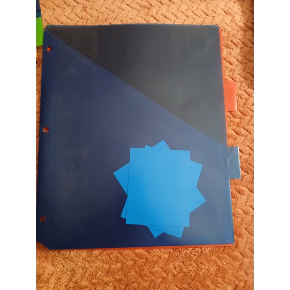 Multicolor 3-Ring Binder Plastic Pocket Dividers With Tabs